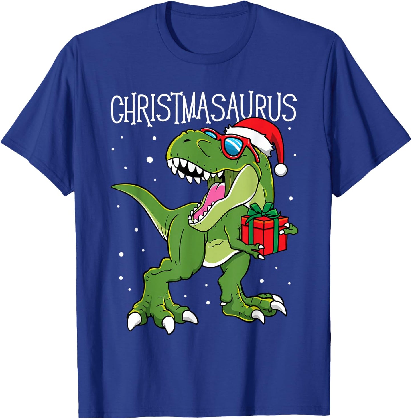 Boys Christmasaurus Christmas Dinosaur Dino Family Matching T-Shirt - T-Shirt | Royal