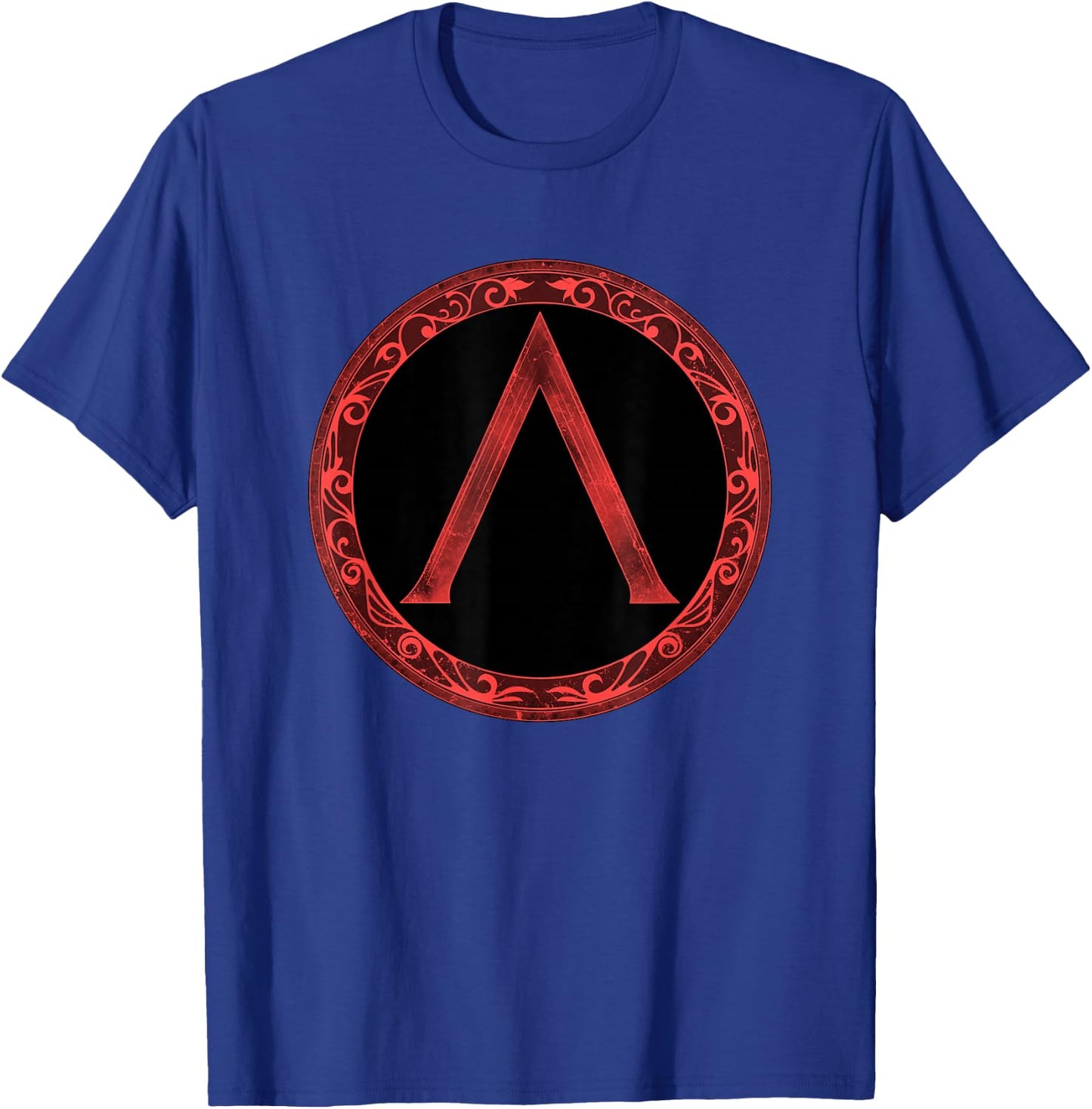 Spartan Warrior Lambda Symbol Shield T-Shirt - T-Shirt | Royal