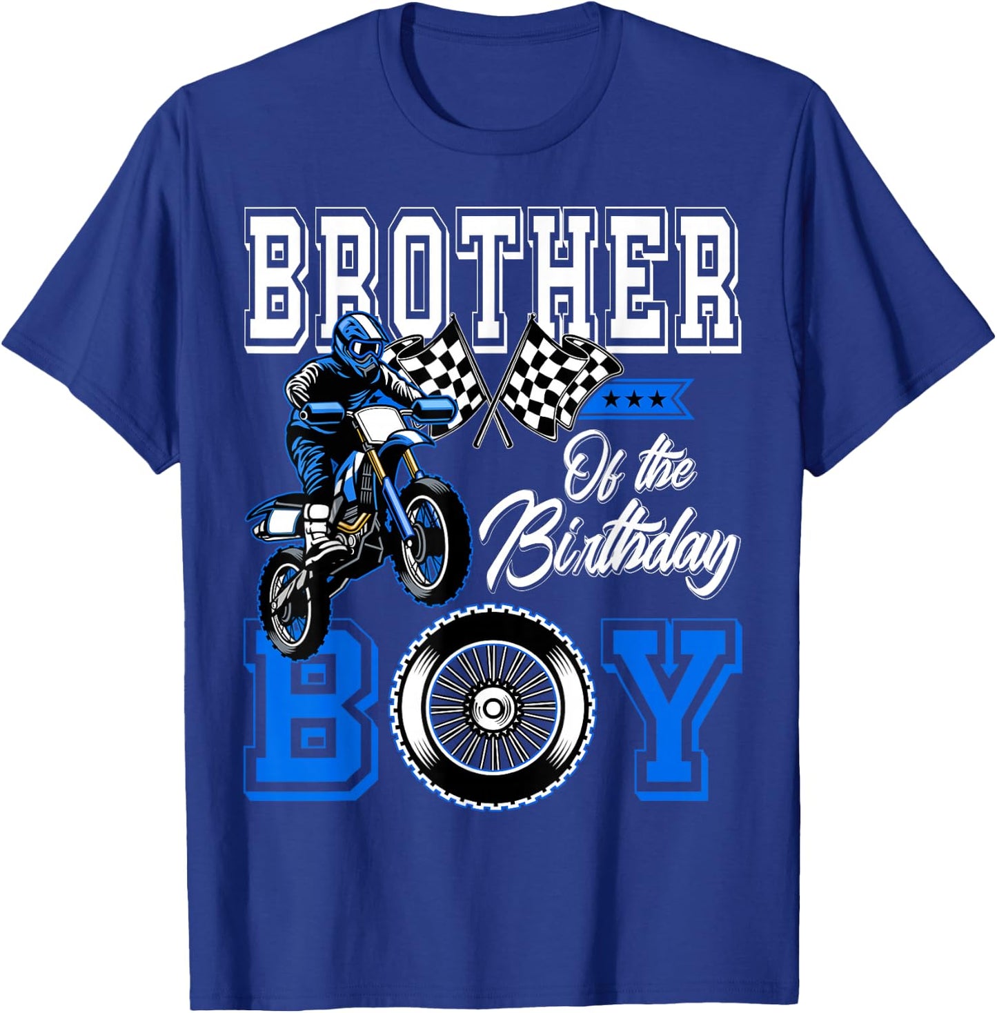 Brother of the Birthday Boy Dirt Bike Metching Family Party T-Shirt - T-Shirt | Royal