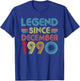 35th Birthday Idea Legend Since December 1990 35 Years Old T-Shirt - T-Shirt | Royal