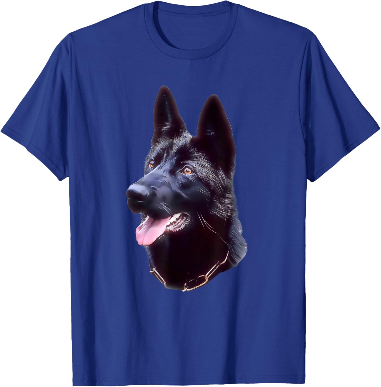 Black German shepherd portrait art, black shepherd owner T-Shirt - T-Shirt | Royal
