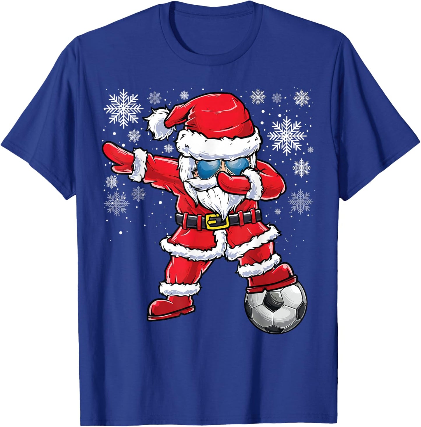 Dabbing Santa Boys Girls Funny Soccer Player Christmas T-Shirt - T-Shirt | Royal