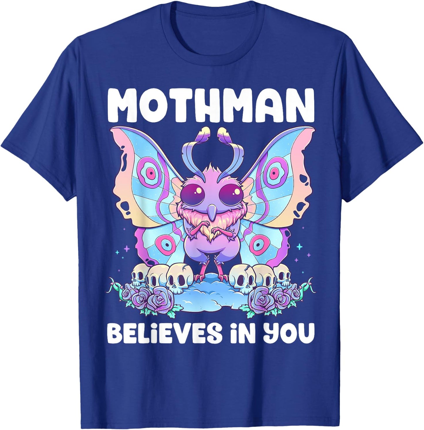 Pastel Goth Mothman Believes You Me Gothic Cryptid Wicca T-Shirt - T-Shirt | Royal