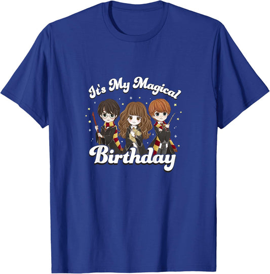 Kids Harry Potter It's My Magical Birthday Main Trio Anime Youth T-Shirt - T-Shirt | Royal