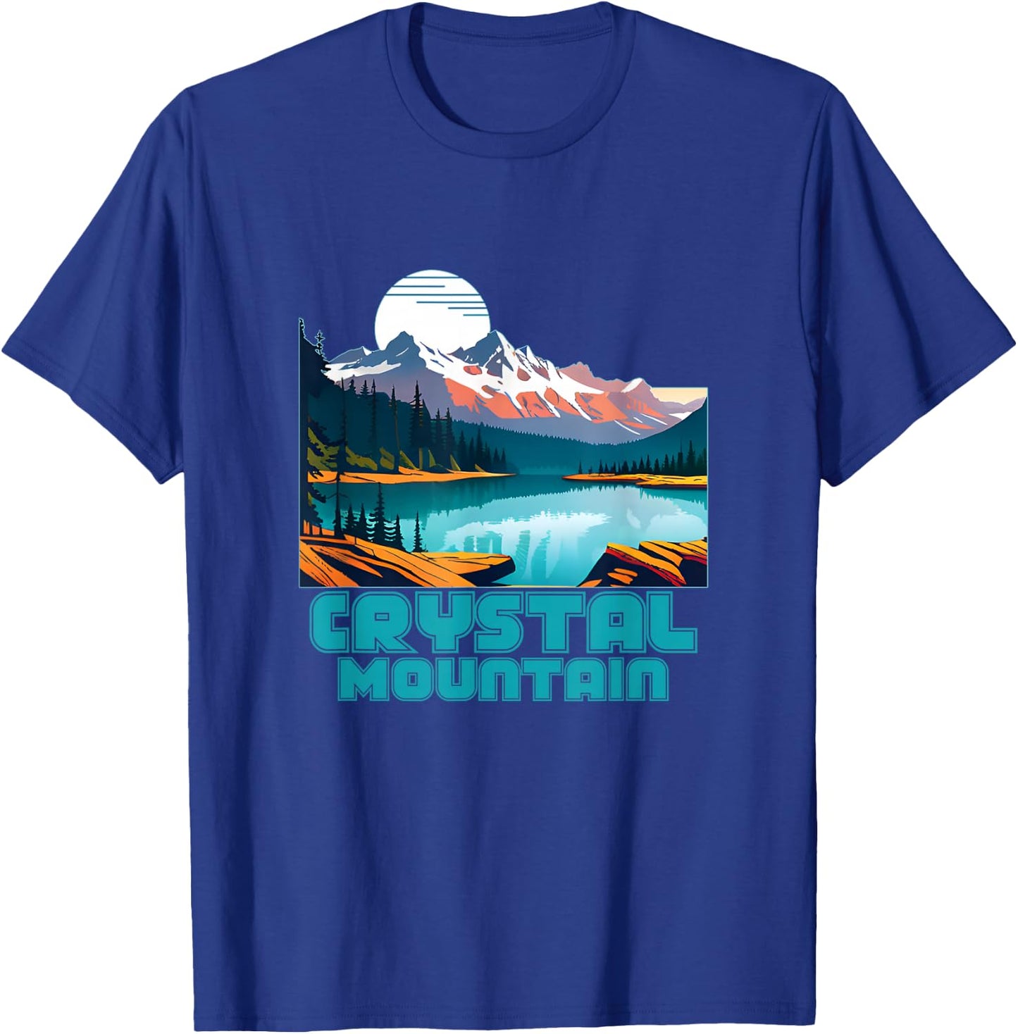 Crystal Mountain Souvenir Apparel - Retro Vintage T-Shirt - T-Shirt | Royal