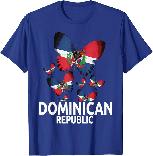 Republica Dominicana Butterfly & Dominican Flag T-Shirt - T-Shirt | Royal