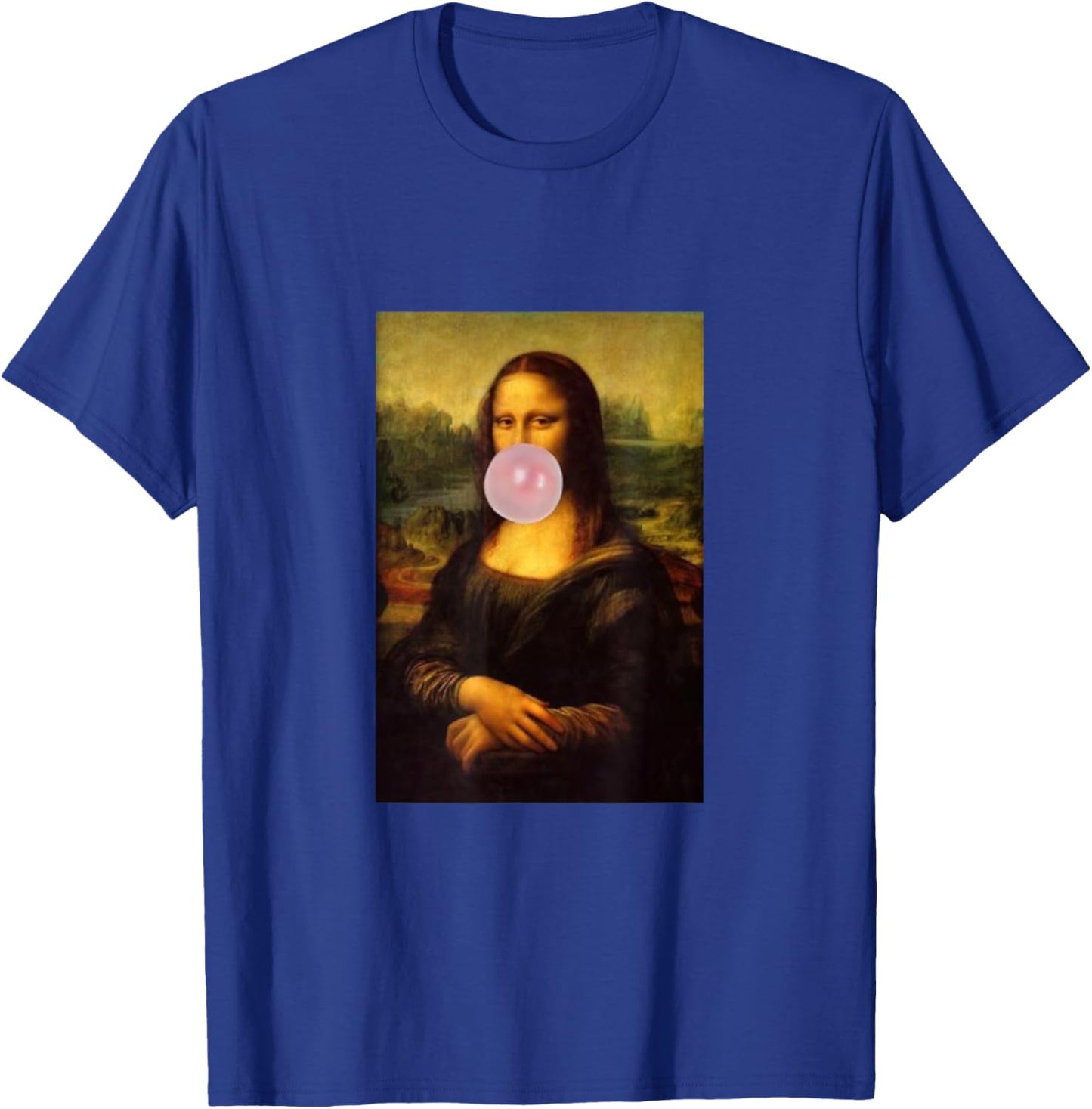 Mona Lisa with Chewing Gum Funny Mona Lisa Parody T-Shirt - T-Shirt | Royal
