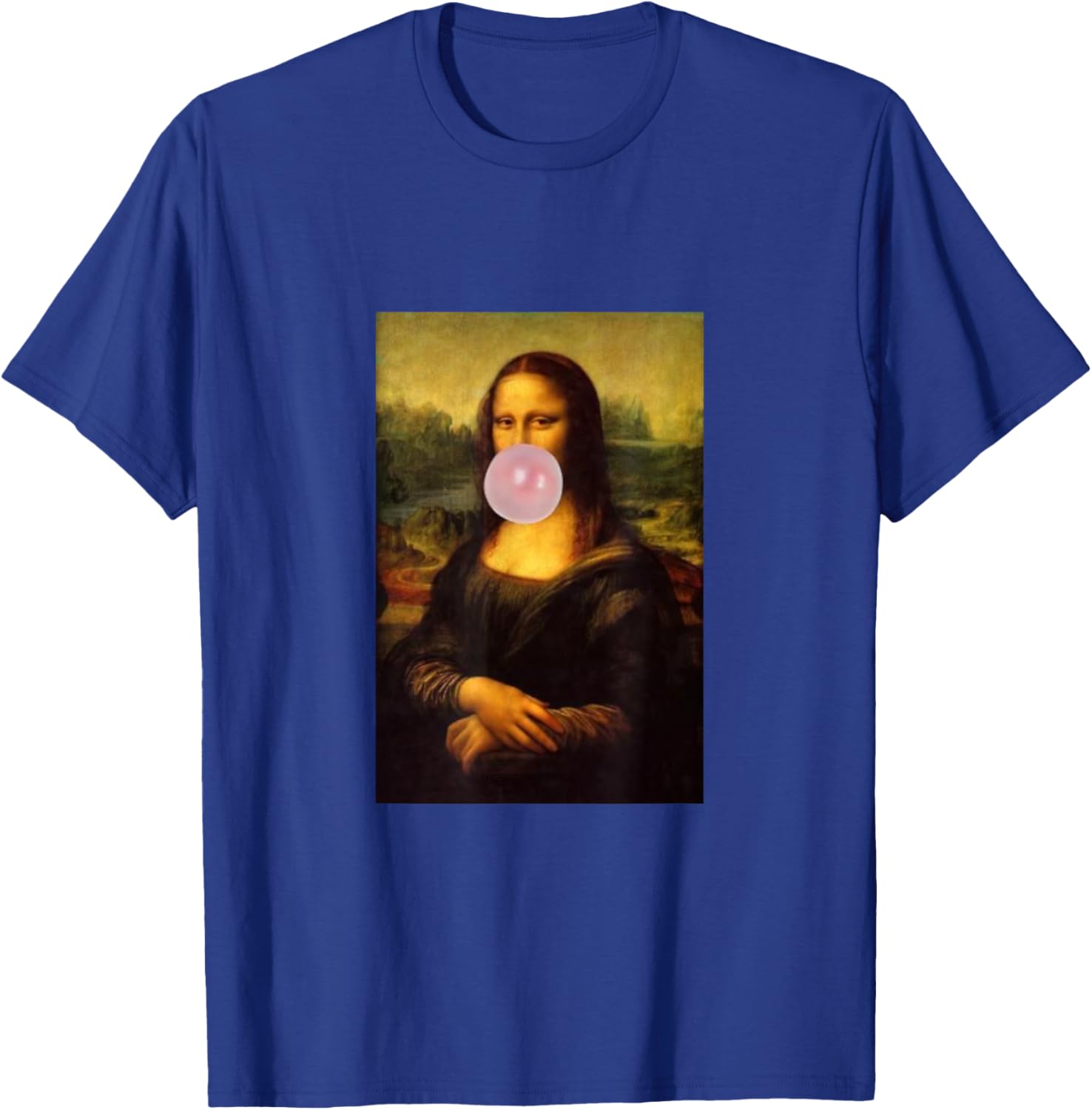 Mona Lisa with Chewing Gum Funny Mona Lisa Parody T-Shirt - T-Shirt | Royal
