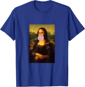 Mona Lisa with Chewing Gum Funny Mona Lisa Parody T-Shirt - T-Shirt | Royal