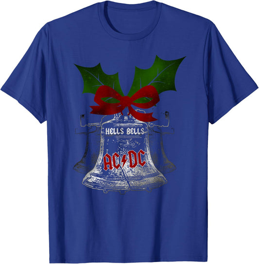 Official AC/DC Hells Bells Christmas Merch for Music Fans T-Shirt - T-Shirt | Royal