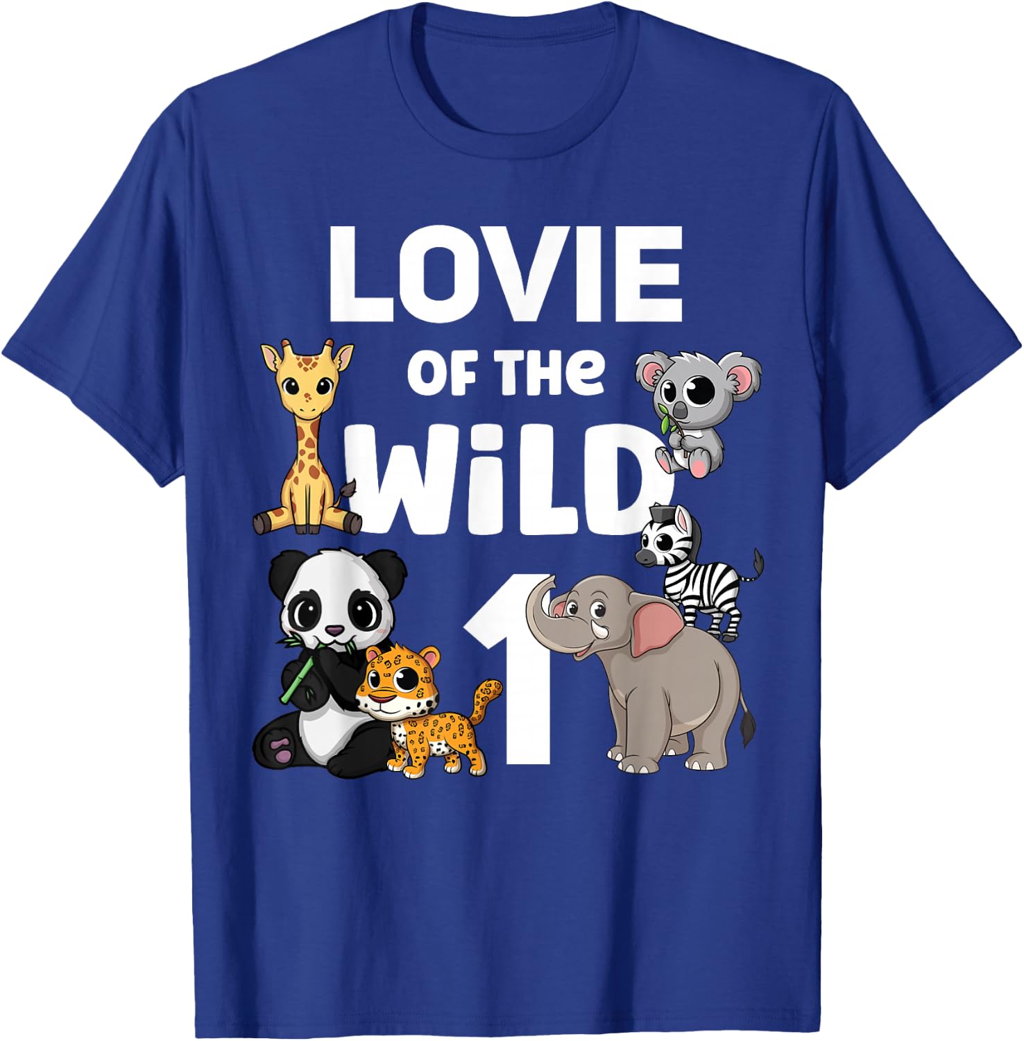 Lovie of the Wild One Zoo 1st Birthday Party Safari Jungle T-Shirt - T-Shirt | Royal