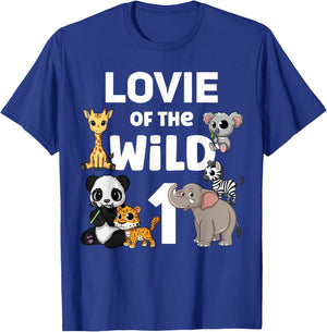 Lovie of the Wild One Zoo 1st Birthday Party Safari Jungle T-Shirt - T-Shirt | Royal