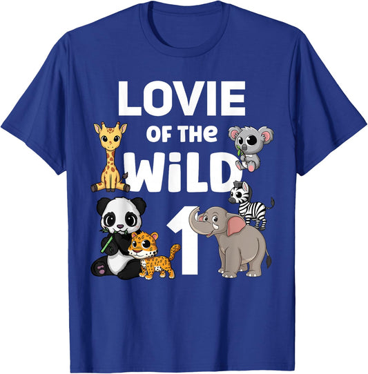 Lovie of the Wild One Zoo 1st Birthday Party Safari Jungle T-Shirt - T-Shirt | Royal