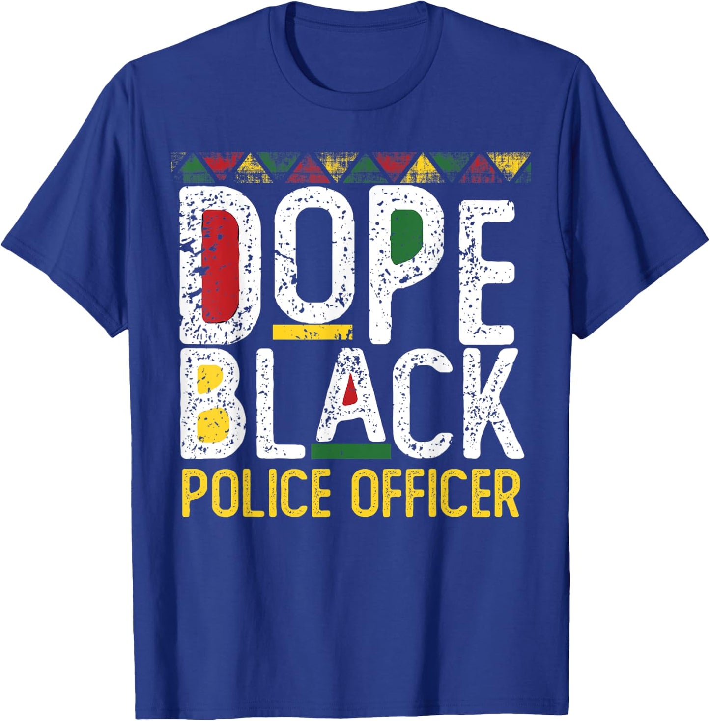 Dope Black Police Officer Black History Month T-Shirt - T-Shirt | Royal