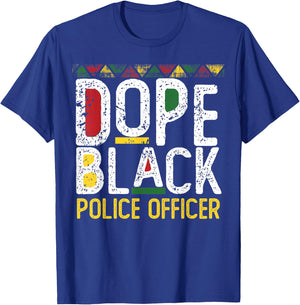 Dope Black Police Officer Black History Month T-Shirt - T-Shirt | Royal