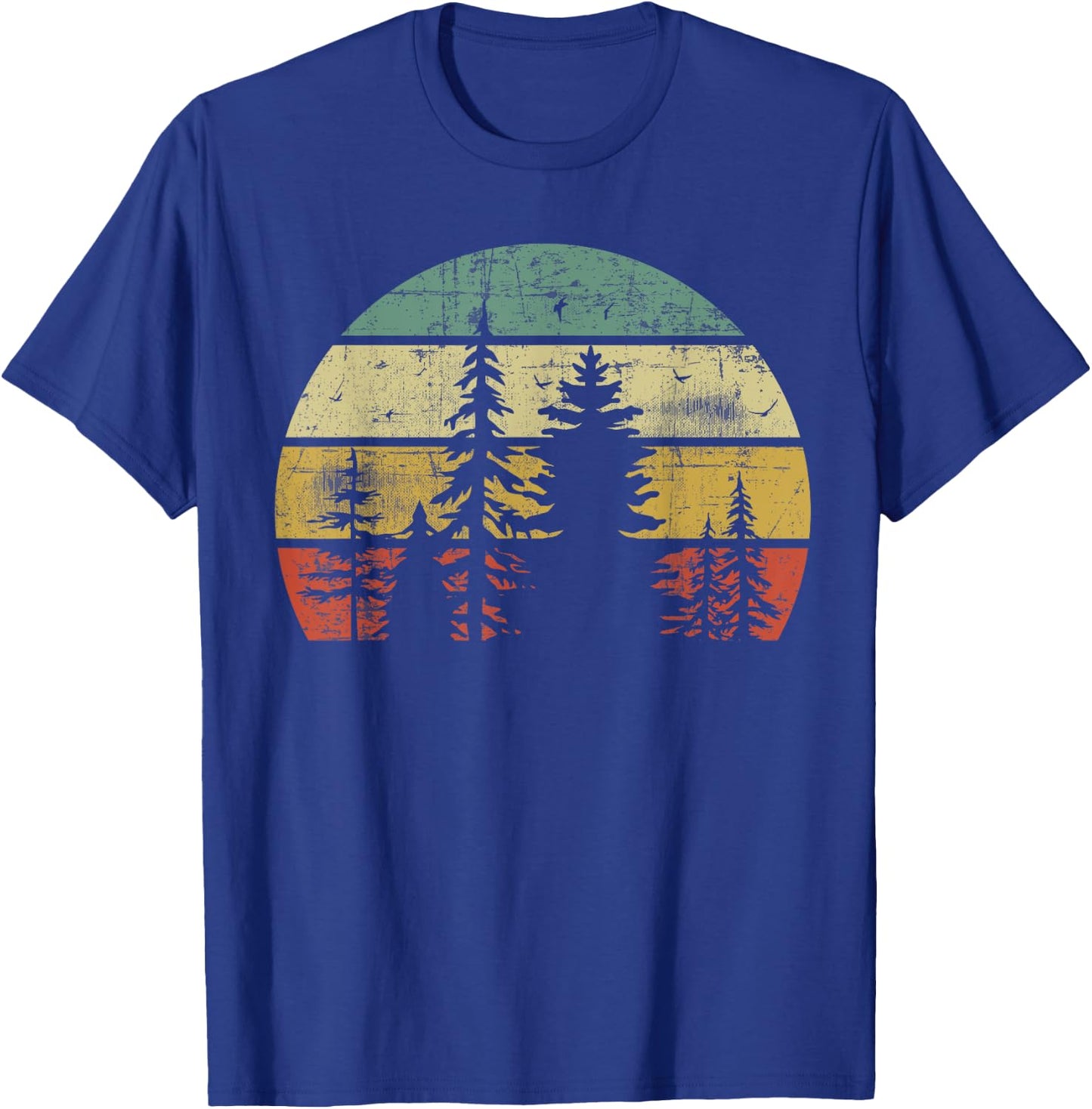 Retro Wildlife Trees Outdoors Nature Forest T-Shirt - T-Shirt | Royal