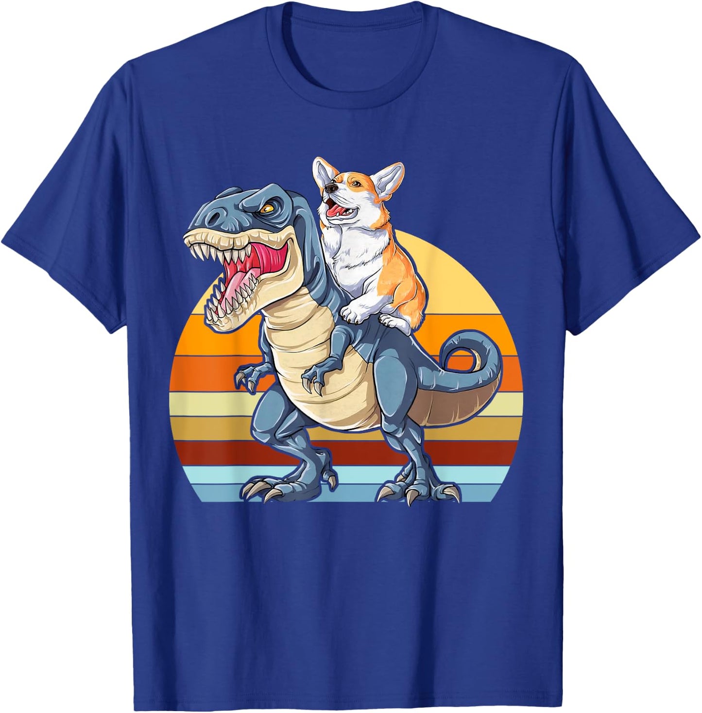 Corgi Riding Dinosaur T rex Cute Corgis Dog Lover Women T-Shirt - T-Shirt | Royal