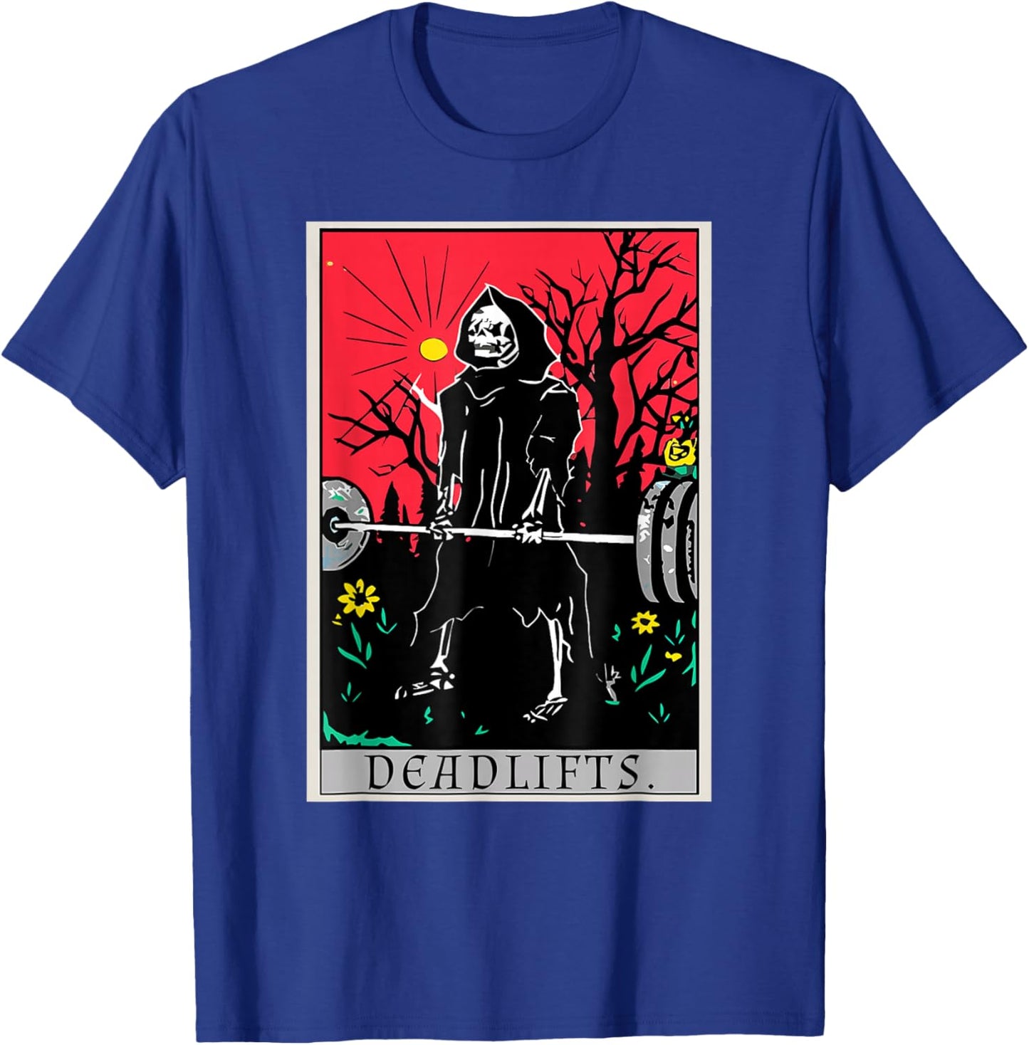 Tarot Card Funny Gym Deadlifts Workout Deadlift Fitness T-Shirt - T-Shirt | Royal