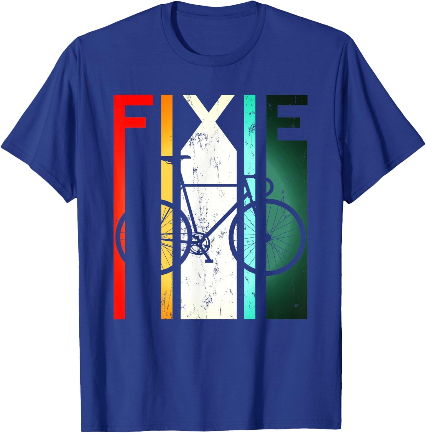Fixie Retro Bike Single Speed Fixed Gear Velodrome Bicycle T-Shirt - T-Shirt | Royal