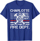 Charlotte North Carolina Fire Department Thin Red Line T-Shirt - T-Shirt | Royal