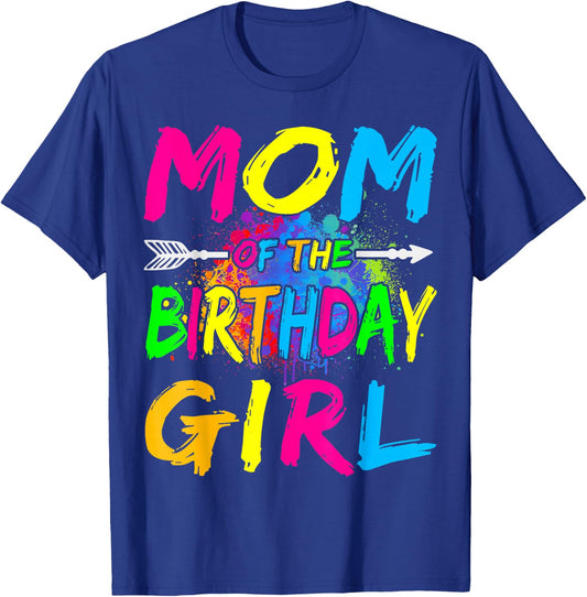 Mom of The Birthday Girl Retro 80's Party Shirt T-Shirt - T-Shirt | Royal