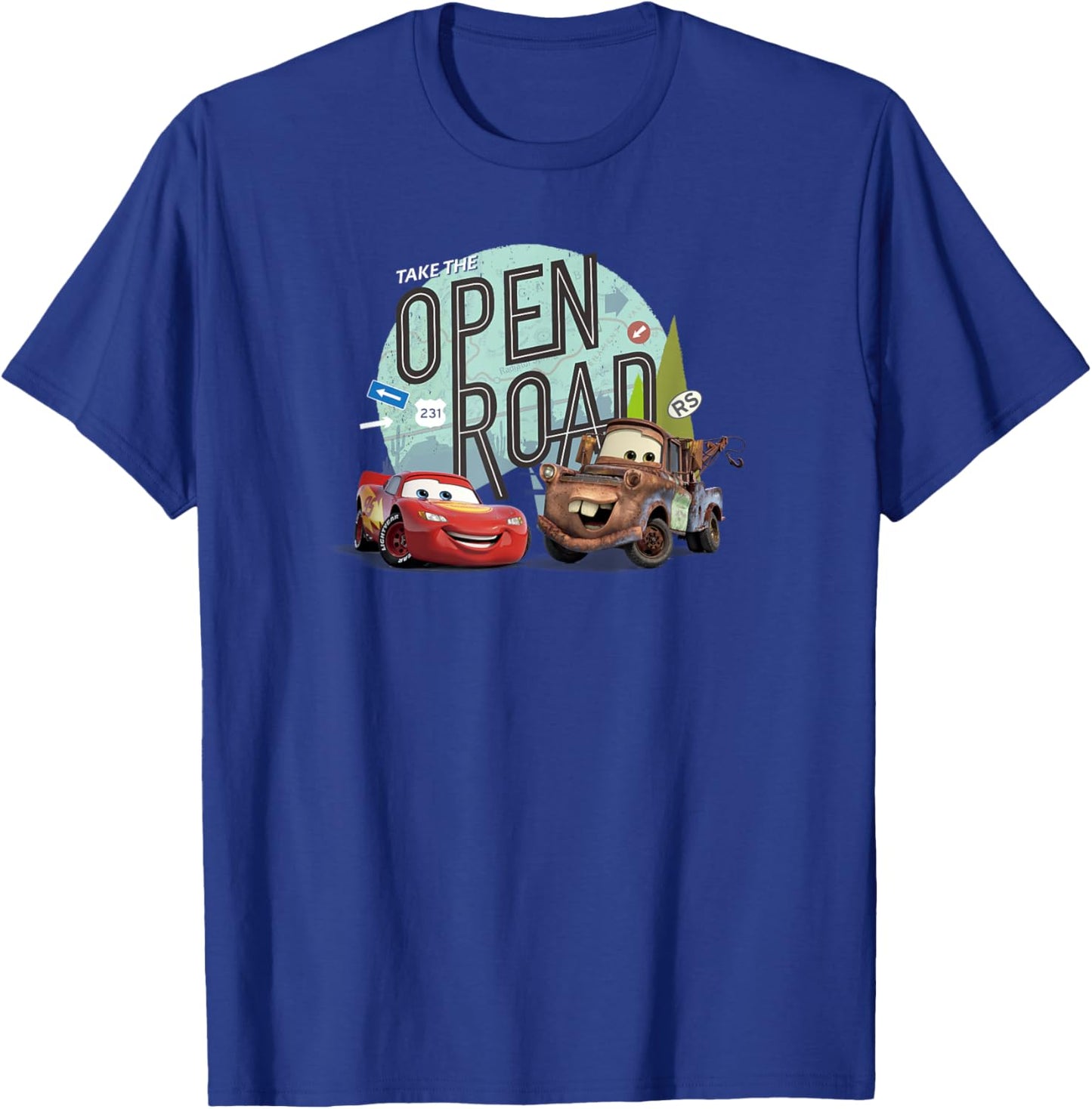 Disney Pixar Cars on the Road Take the Open Road T-Shirt - T-Shirt | Royal