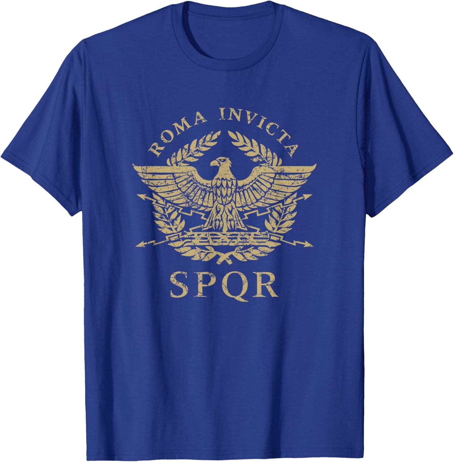 Roma Invicta SPQR Roman Eagle Distressed T-Shirt - T-Shirt | Royal