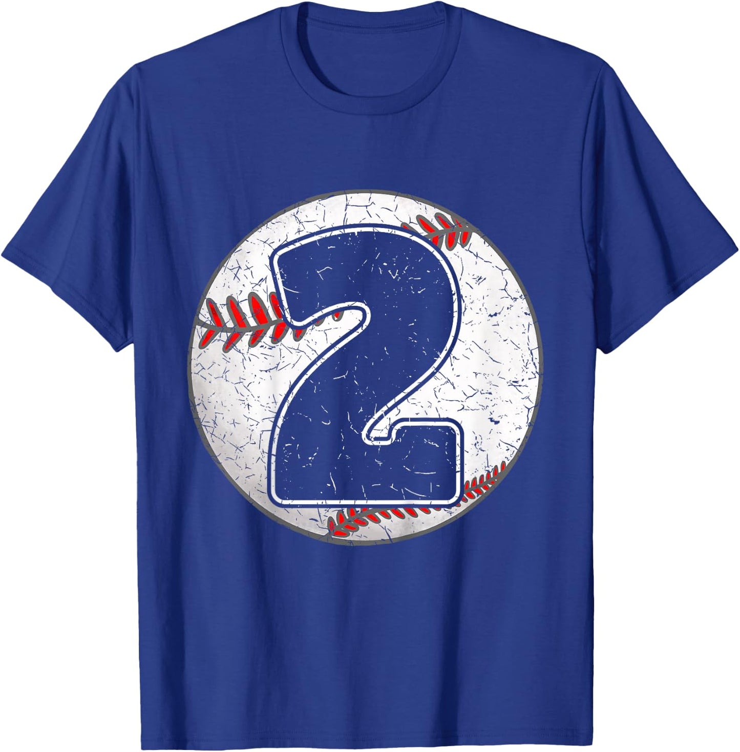 Kids Birthday Boy 2 Two Baseball 2nd Birthday Baseball Toddler T-Shirt - T-Shirt | Royal