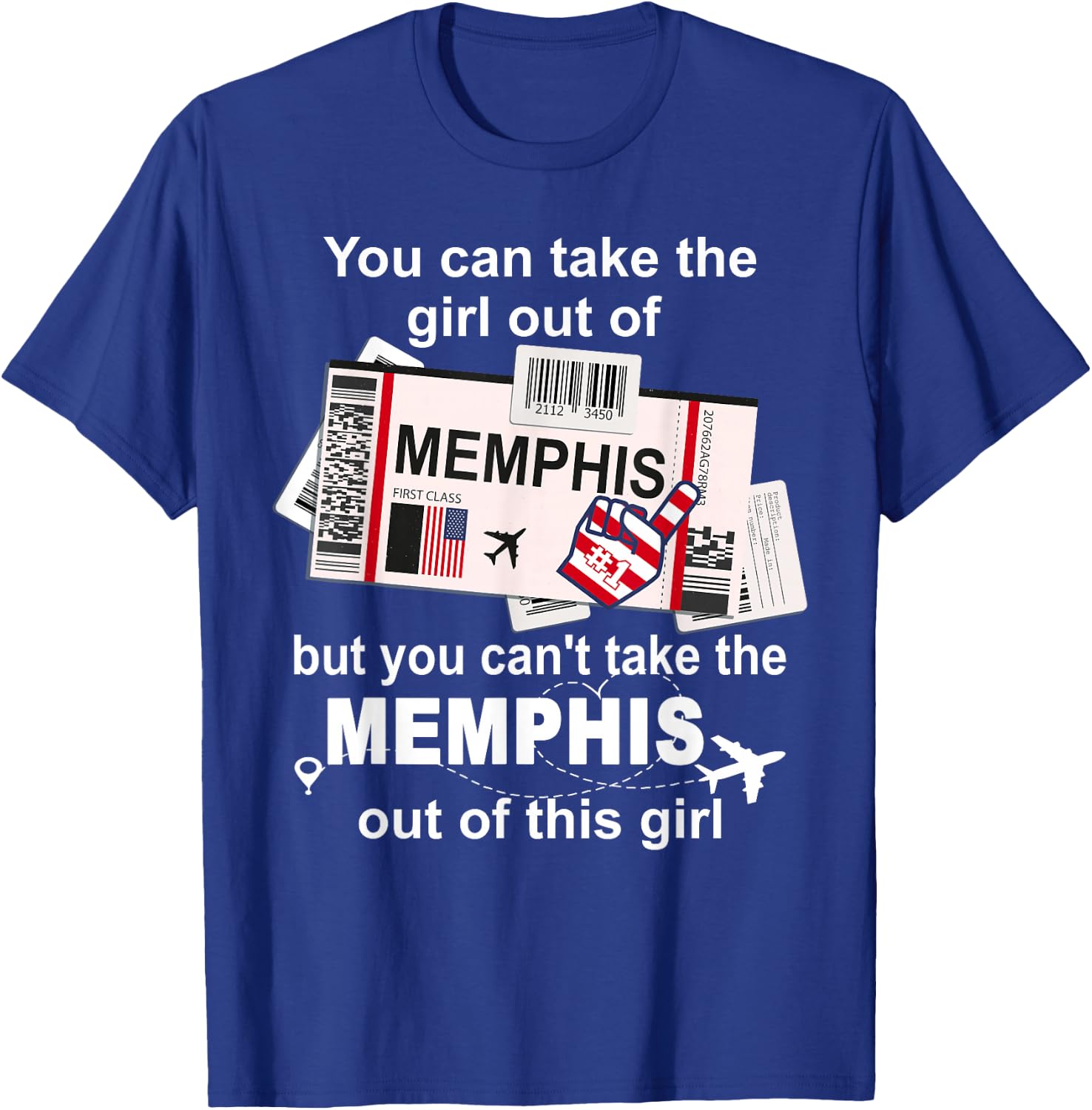 Memphis Boarding Pass - Memphis Girl T-Shirt - T-Shirt | Royal