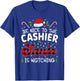 Be Nice to The cashier Santa Is Watching cashier christmas T-Shirt - T-Shirt | Royal