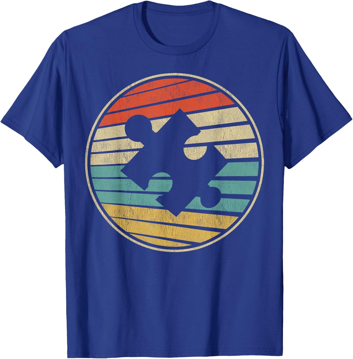 Autism Awareness Retro Vintage Autistic Kids Autism Puzzle T-Shirt - T-Shirt | Royal