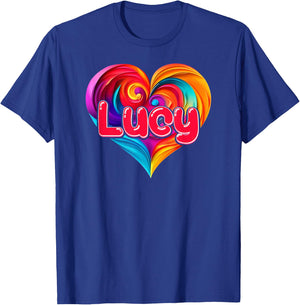 I Heart Love Lucy First Name Colorful Named T-Shirt - T-Shirt | Royal