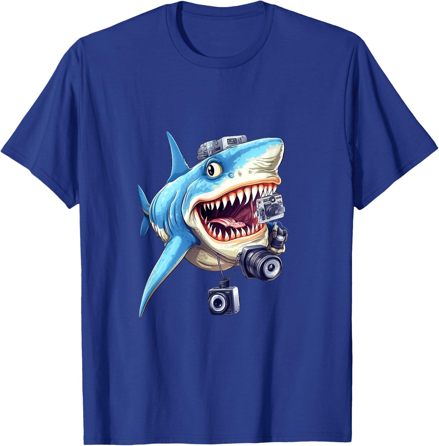 Shark Photographer Camera Photograph Photography Shark Lover T-Shirt - T-Shirt | Royal