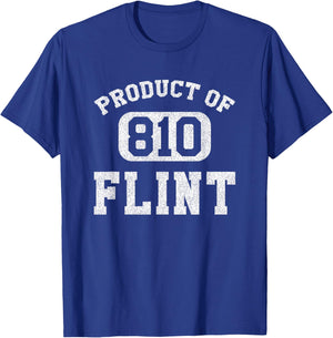 Flint Michigan Vintage Retro Area Code T-Shirt - T-Shirt | Royal