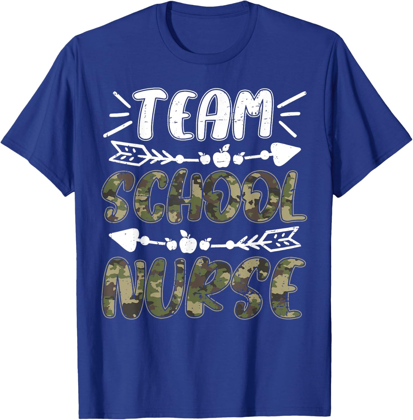 Funny Team School Nurse Camo Teacher Student Back To School Women T-Shirt - T-Shirt | Royal