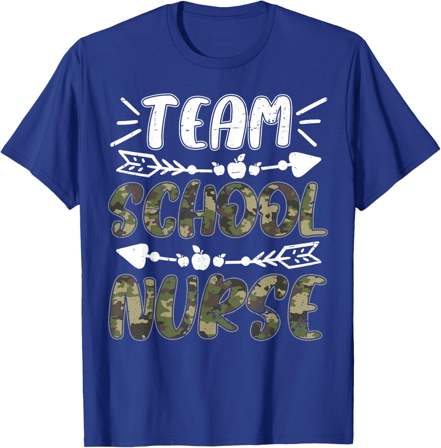 Funny Team School Nurse Camo Teacher Student Back To School Women T-Shirt - T-Shirt | Royal