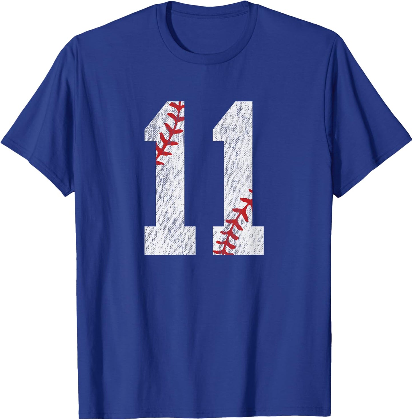 Number #11 Vintage 11th Birthday Baseball Lover 11 Years Old T-Shirt - T-Shirt | Royal