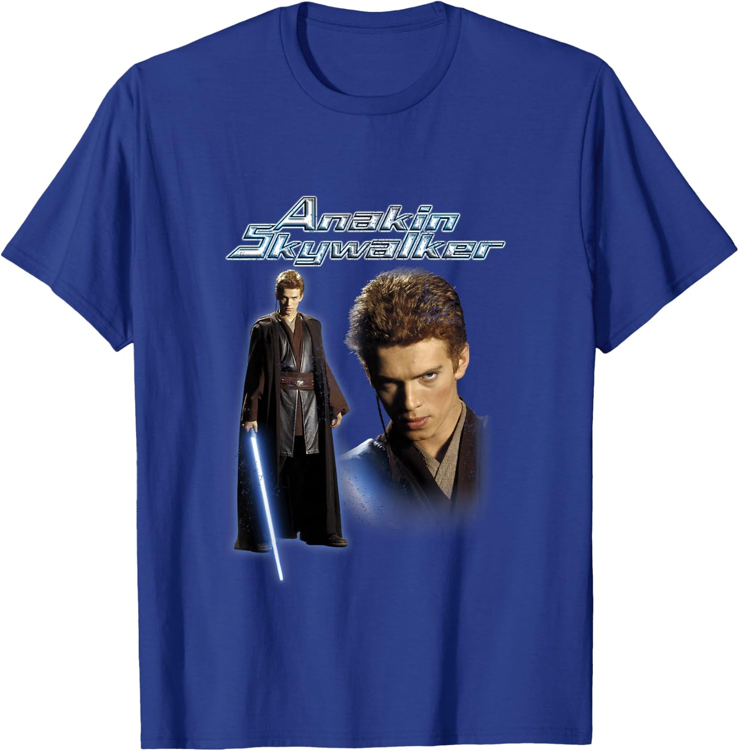 Kids Star Wars Classic The Clone Wars Anakin Skywalker Poster T-Shirt - T-Shirt | Royal