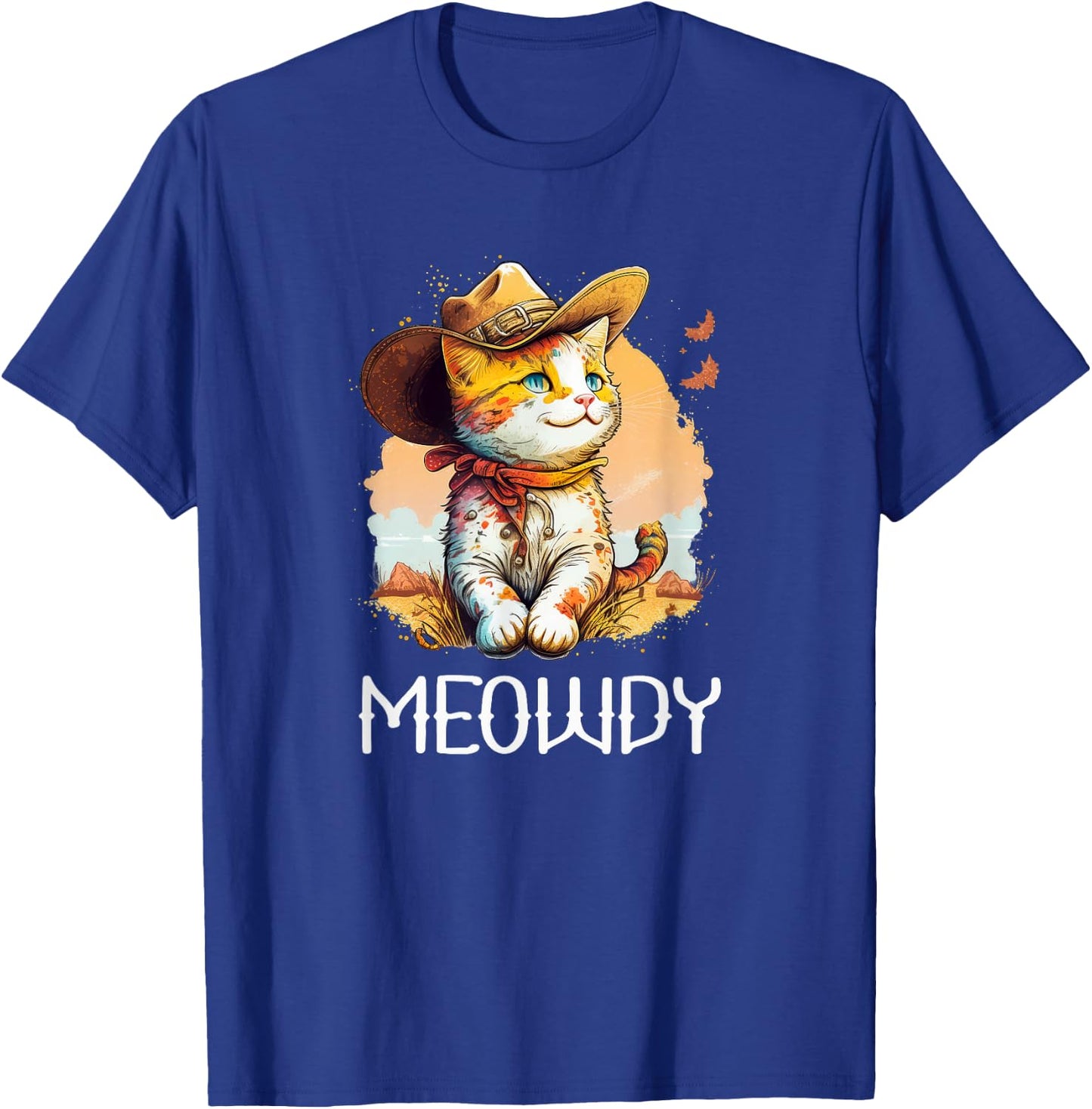 Meowdy Cat Funny Howdy Meme Western Cowboy Kitten T-Shirt - T-Shirt | Royal