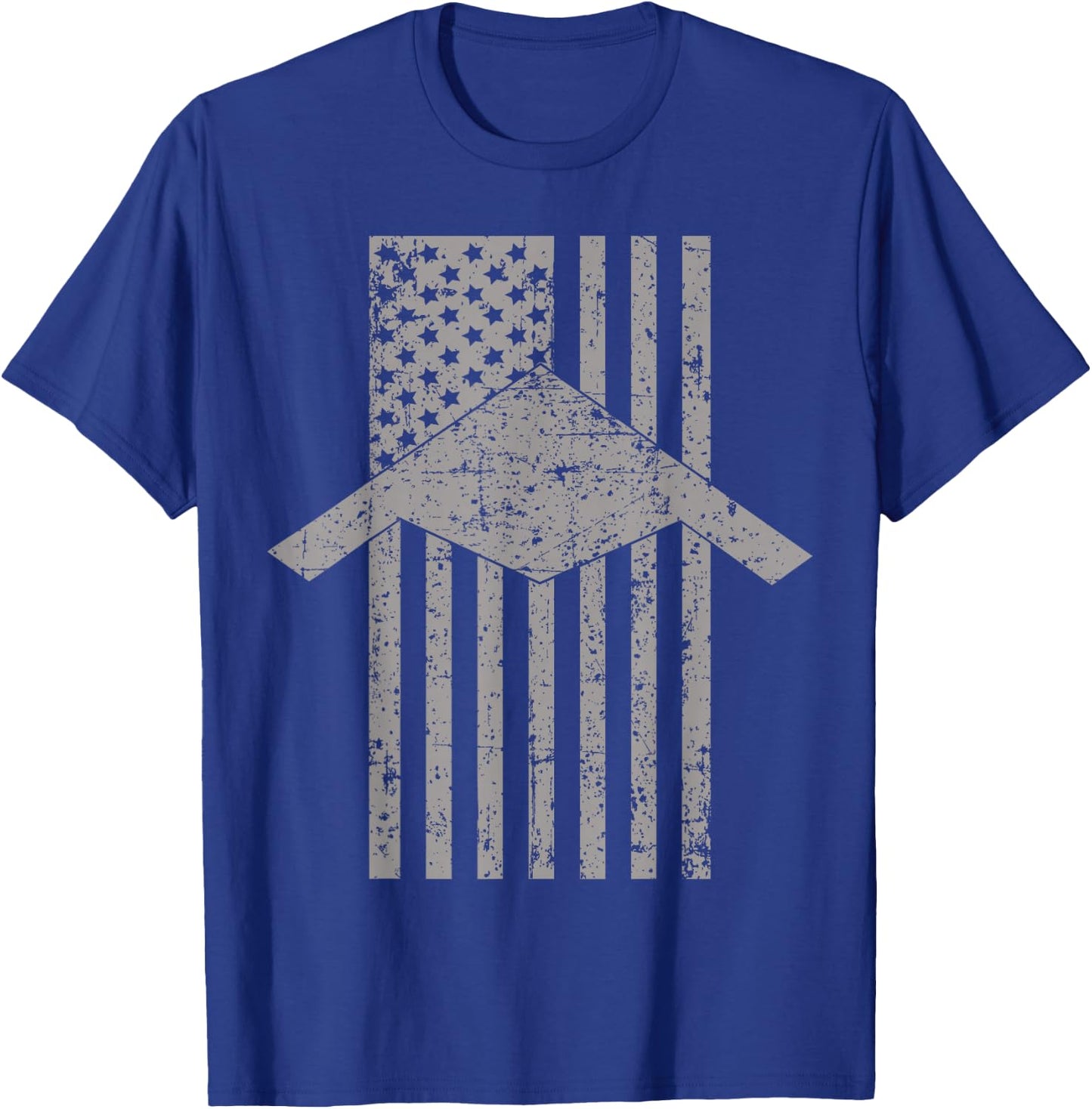 B-21 Raider Stealth Bomber Patriotic Vintage American Flag T-Shirt - T-Shirt | Royal