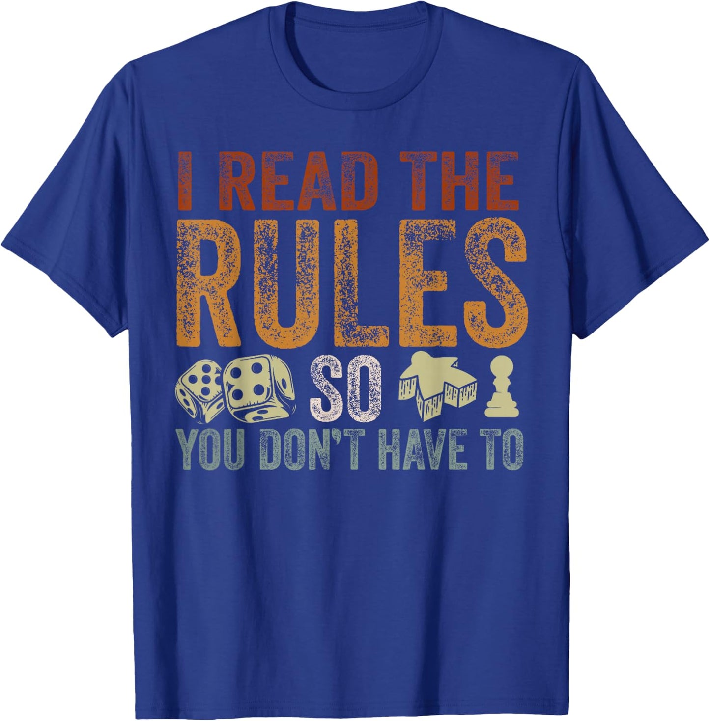 Board Games Vintage Game Night Men Women I Read The Rules T-Shirt - T-Shirt | Royal