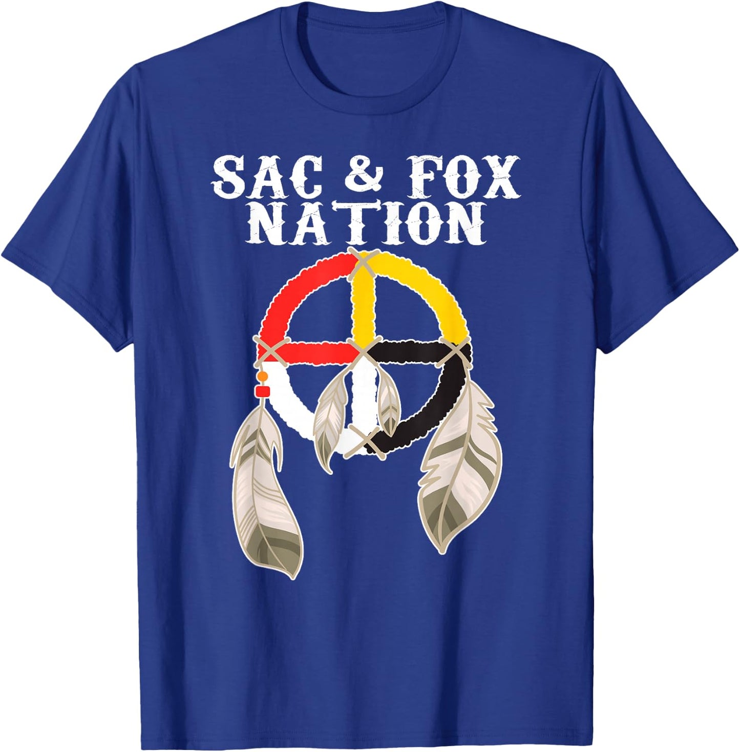 Sac and Fox Nation Native American Indian Medicine Wheel T-Shirt - T-Shirt | Royal