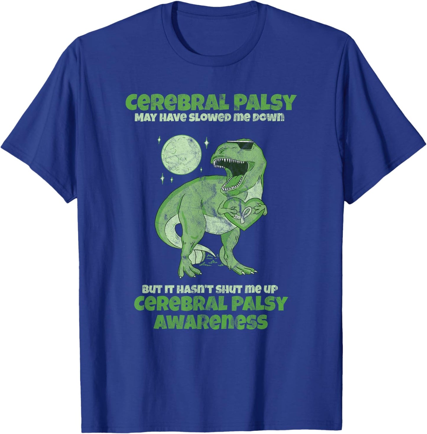 CP Brain Damage Cute Dinosaur Kids Cerebral Palsy Awareness T-Shirt - T-Shirt | Royal