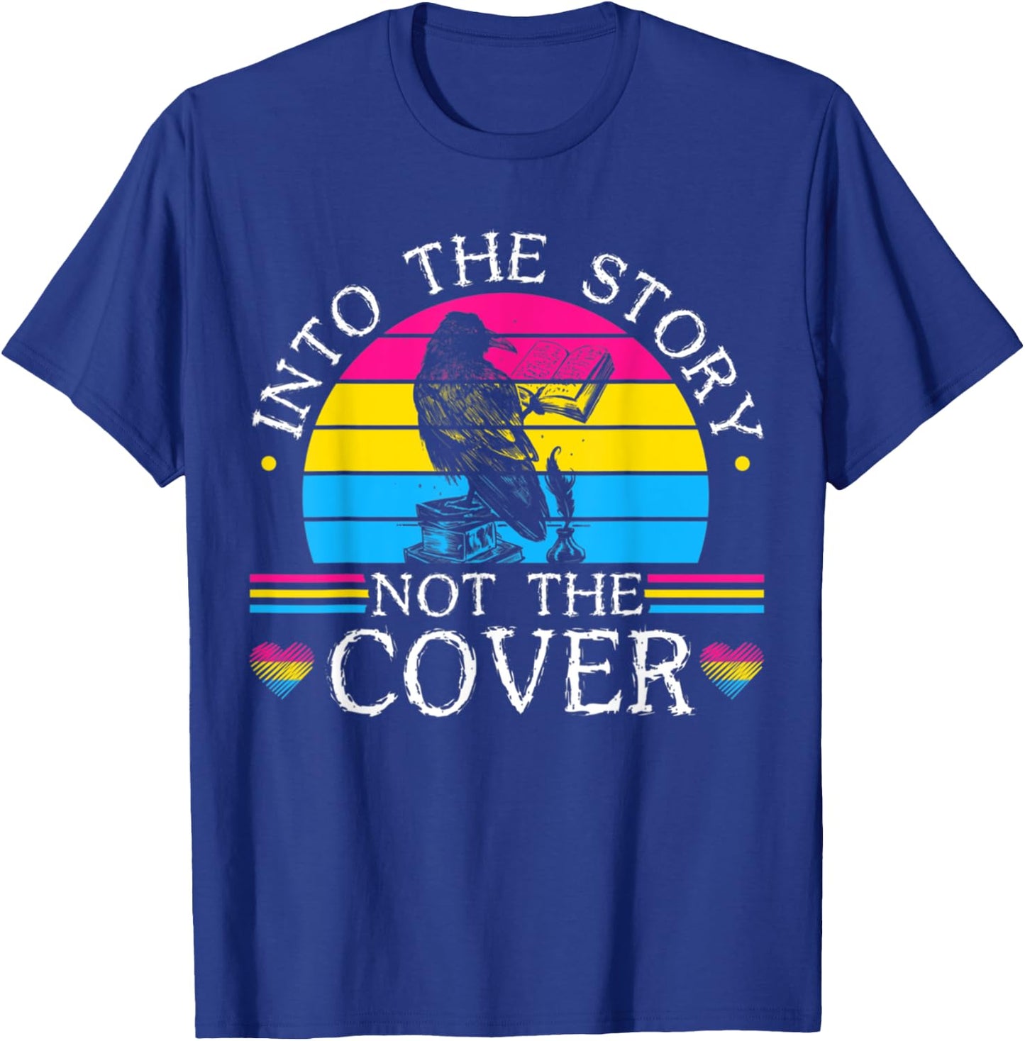Into The Story Not Cover Funny Birds Book For Reading Lover T-Shirt - T-Shirt | Royal