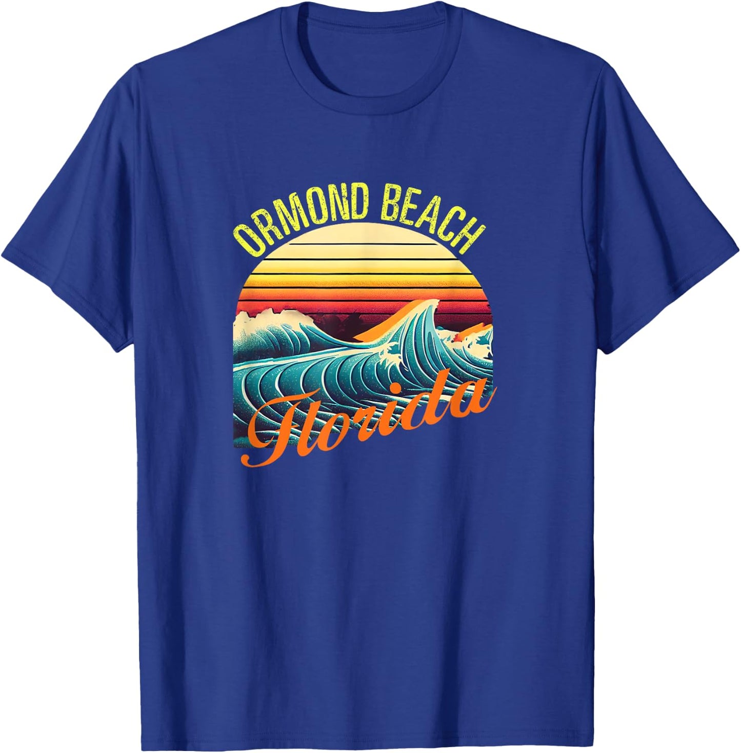 Ormond Beach Retro Surf Apparel & Beachwear, Ormond Beach T-Shirt - T-Shirt | Royal
