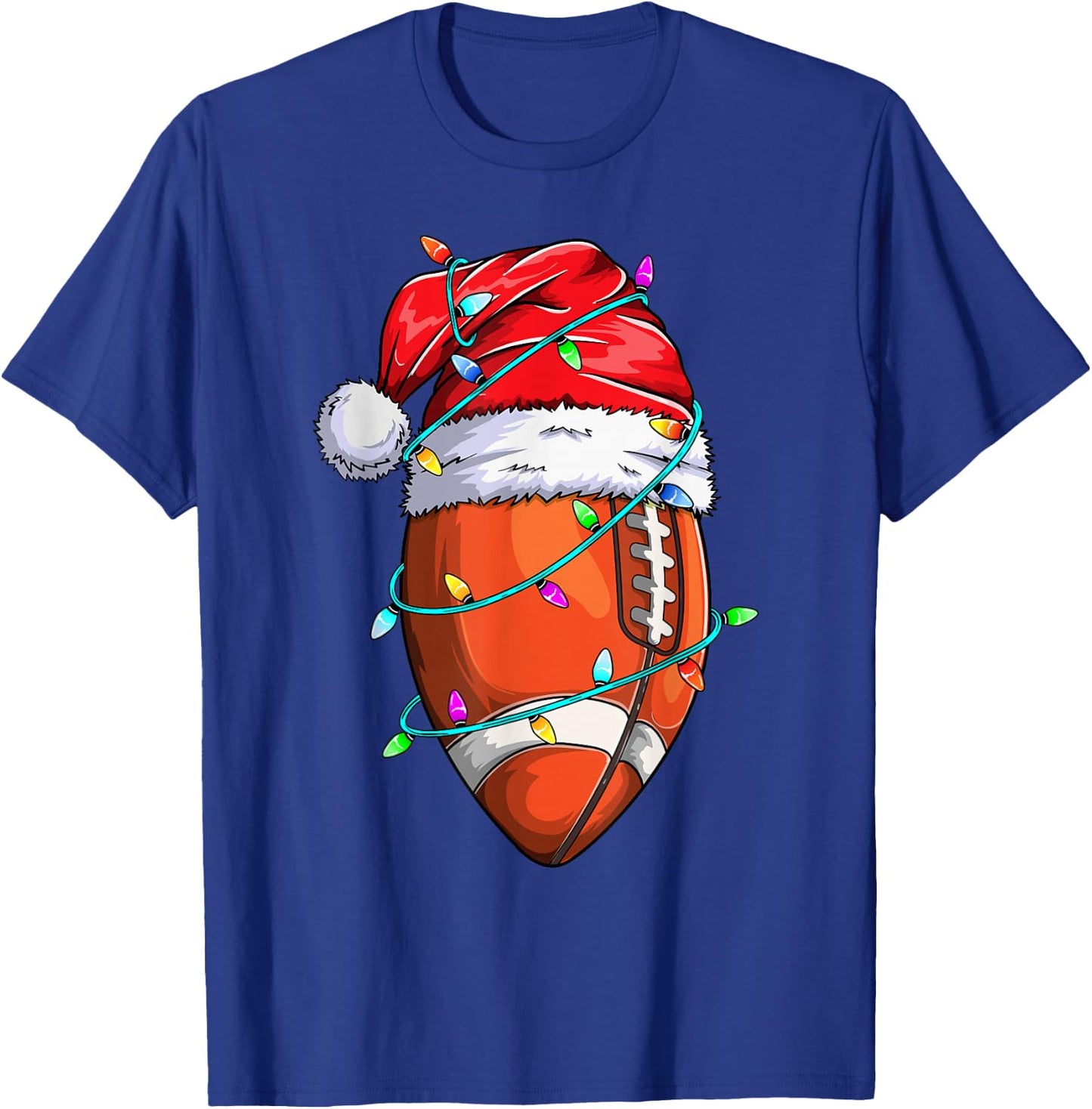 Santa Sports Design Boys Christmas Football Player T-Shirt - T-Shirt | Royal