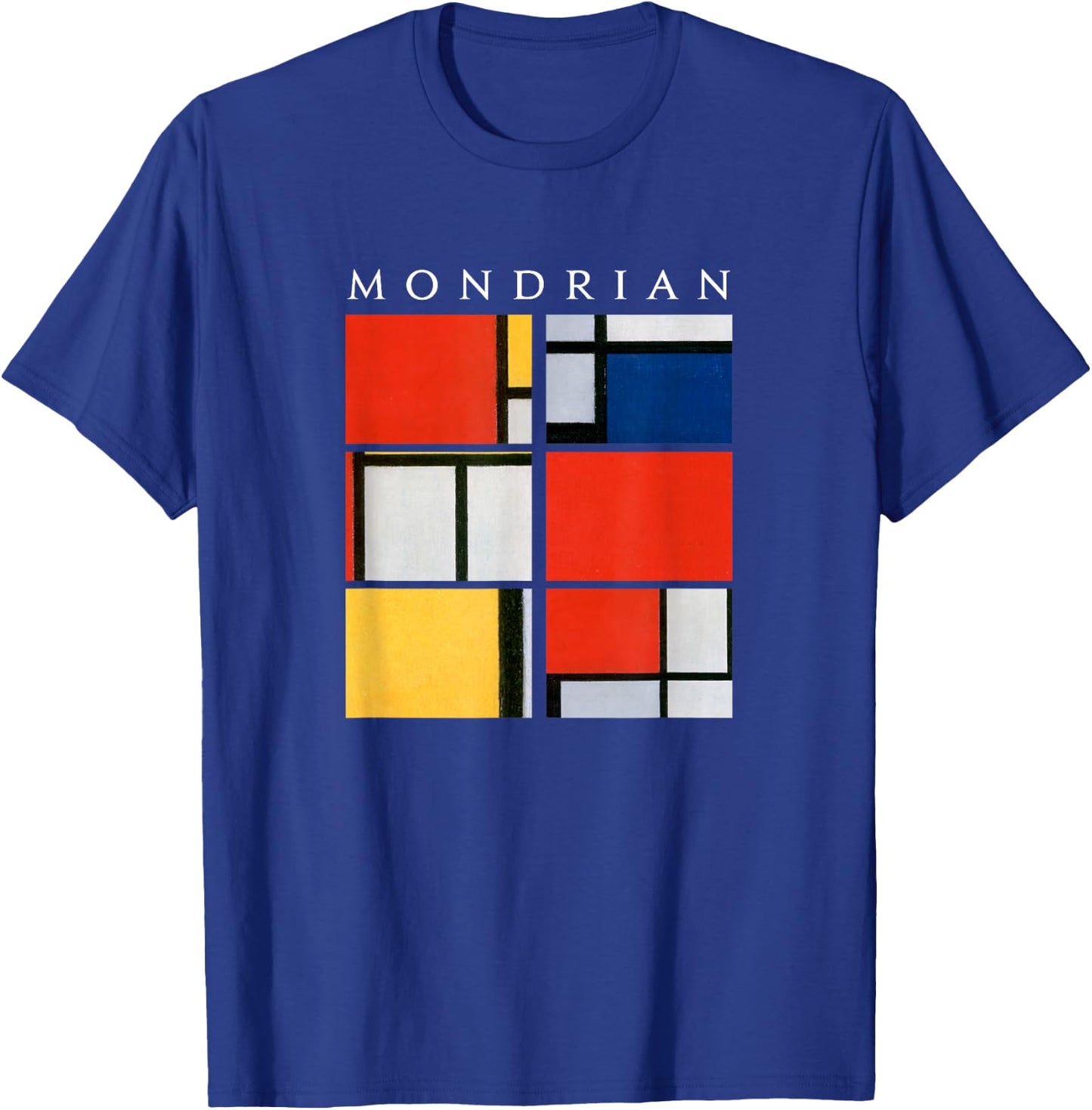 Mondrian: Composition with Red, Yellow, Blue, & Black (1921) T-Shirt - T-Shirt | Royal