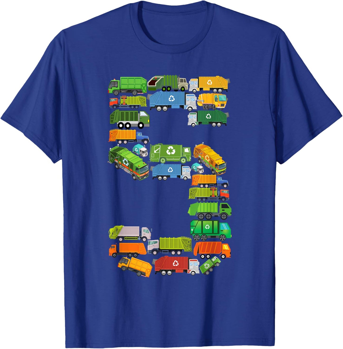 Fun Garbage Truck 5th Birthday Party 5 Year Old Boy Kids T-Shirt - T-Shirt | Royal