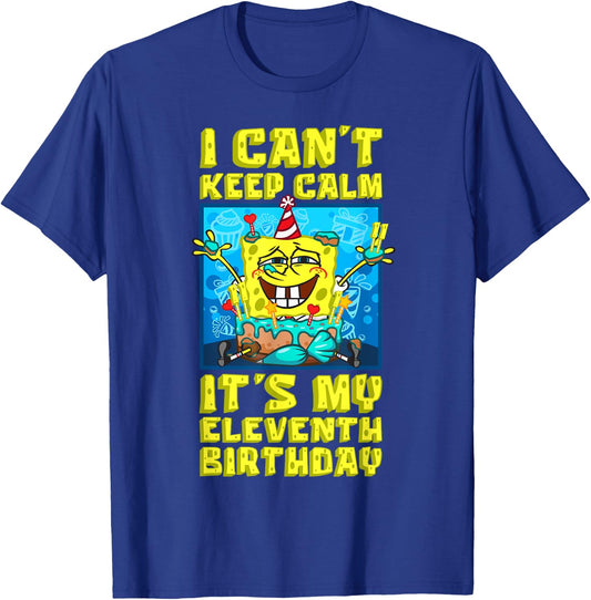 Mademark x SpongeBob SquarePants - I can't keep calm its My Eleventh Birthday 11th Birthday Boy T-Shirt - T-Shirt | Royal