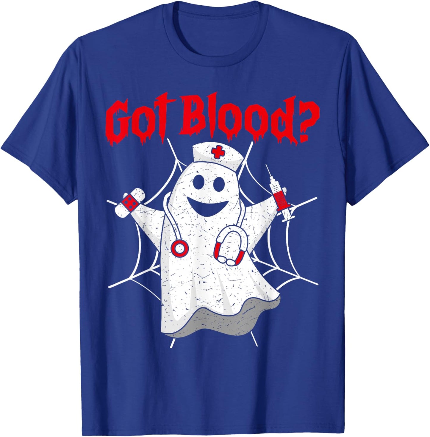 Halloween Ghost Funny Phlebotomist Phlebotomy Men Women T-Shirt - T-Shirt | Royal